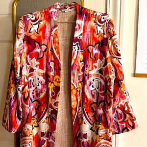 NEW | Chico’s | Open Front Satin Kimono